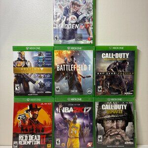 Lot of 7 Xbox One Games - Red Dead Redemption 2, COD WWII, Destiny, Madden
